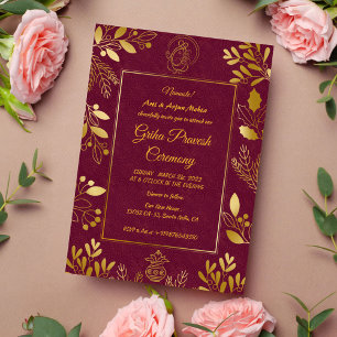 Hindu House Warming Griha Pravesh Invitation