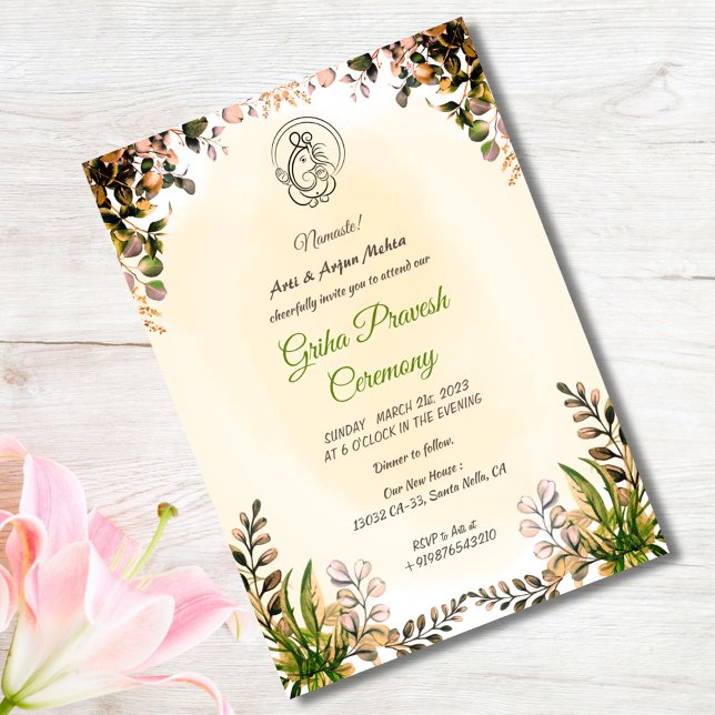 Hindu House Warming Griha Pravesh Invitation (Creator Uploaded)