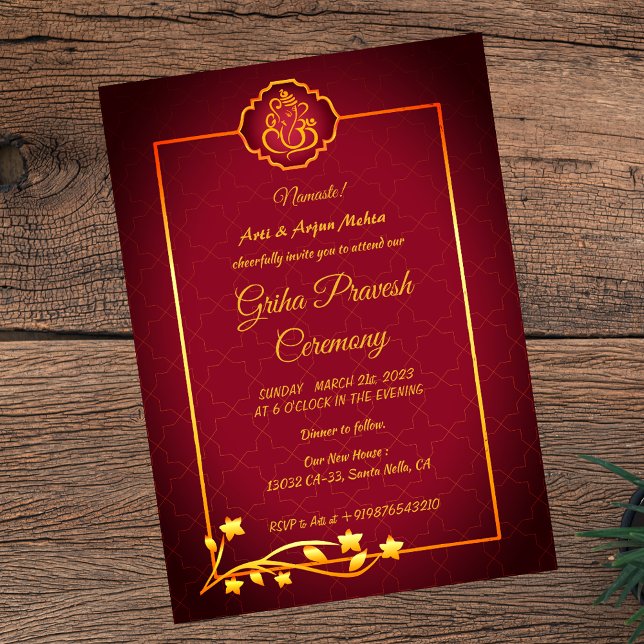 Hindu House Warming Griha Pravesh Invitation (Creator Uploaded)