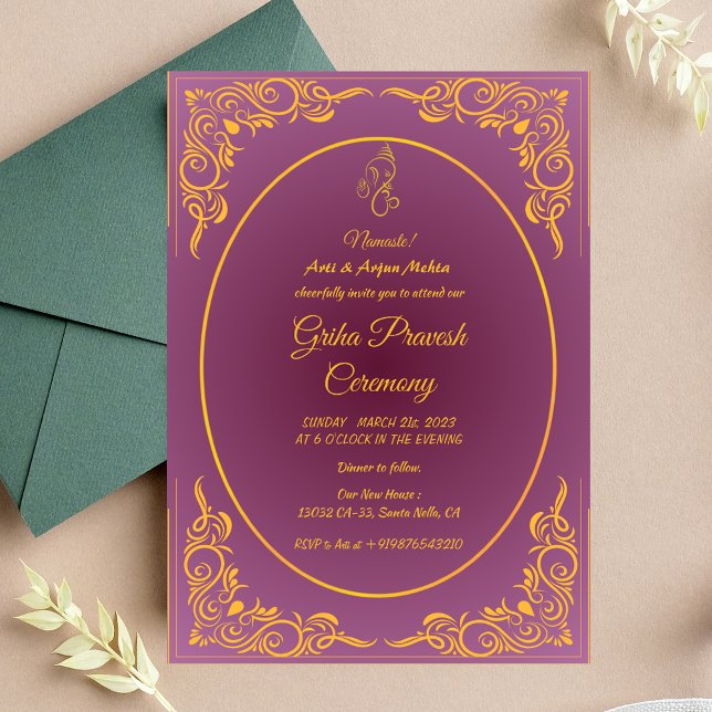 Hindu House Warming Griha Pravesh Invitation (Creator Uploaded)