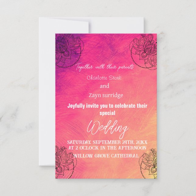 Hindu Marriage wedding card (Front)