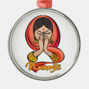 Hindu Namaste Metal Ornament