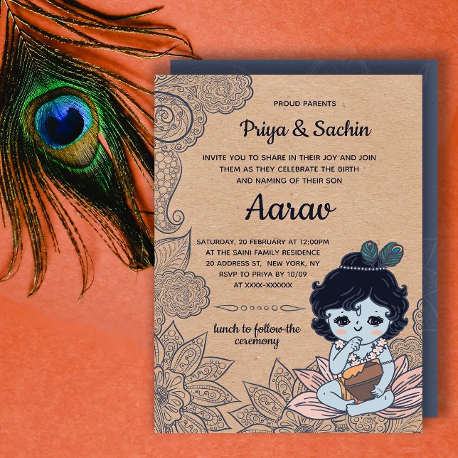 Hindu Namkaran Baby Naming Ceremony Invitation (Creator Uploaded)