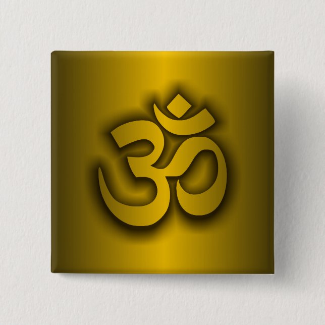 Hindu "Om" 15 Cm Square Badge (Front)