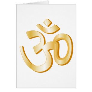 Hindu Om Symbol 4" x 5.6" Greeting Card