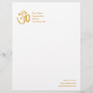 Hindu Om Symbol 8.5" x 11" Personalized Letterhead