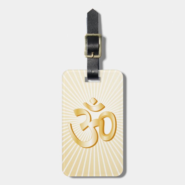 Hindu Om Symbol Luggage Tag (Front Vertical)