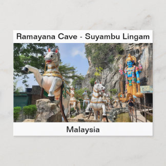 Hindu statue on horse carriage at Ramayana Cave Postcard