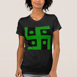 Hindu swastika (green on black background) T-Shirt