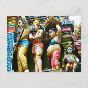 Hindu temple figures postcard
