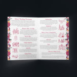 Hindu Wedding Ceremony Bright Tropical Flowers Program<br><div class="desc">This wedding ceremony program details the important steps of a hindu wedding to explain this to guests who may be unfamiliar or to help them follow along with the sacred rituals of this wonderful day. All of the colours can be edited in the design tool, and the text can be...</div>