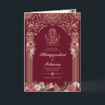 Hindu Wedding Ceremony Guide (Red, Pink Gold)  Program<br><div class="desc">This wedding ceremony program details the important steps of a hindu wedding to explain this to guests who may be unfamiliar or to help them follow along with the sacred rituals of this wonderful day. All of the colours can be edited in the design tool, and the text can be...</div>