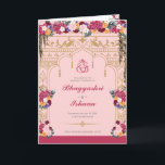 Hindu Wedding Ceremony Pretty Tropical Floral Program<br><div class="desc">This wedding ceremony program details the important steps of a hindu wedding to explain this to guests who may be unfamiliar or to help them follow along with the sacred rituals of this wonderful day. All of the colours can be edited in the design tool, and the text can be...</div>