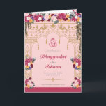 Hindu Wedding Ceremony Pretty Tropical Floral Program<br><div class="desc">This wedding ceremony program details the important steps of a hindu wedding to explain this to guests who may be unfamiliar or to help them follow along with the sacred rituals of this wonderful day. All of the colours can be edited in the design tool, and the text can be...</div>
