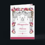 Hindu Wedding Ceremony Tropical Floral Pink Program<br><div class="desc">This wedding ceremony program details the important steps of a hindu wedding to explain this to guests who may be unfamiliar or to help them follow along with the sacred rituals of this wonderful day. All of the colours can be edited in the design tool, and the text can be...</div>