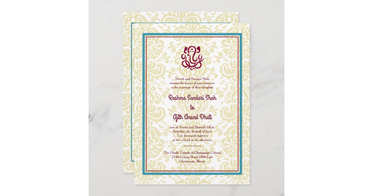 Hindu Wedding Invitation 