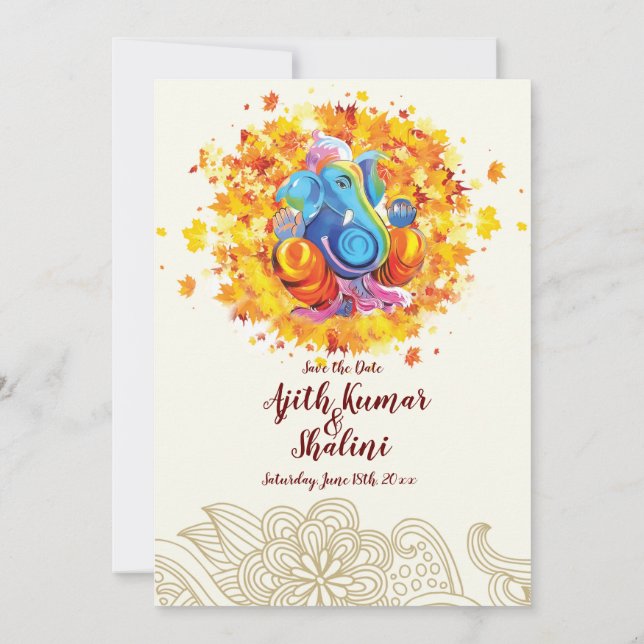 Hindu Wedding Invitation card  (Back)