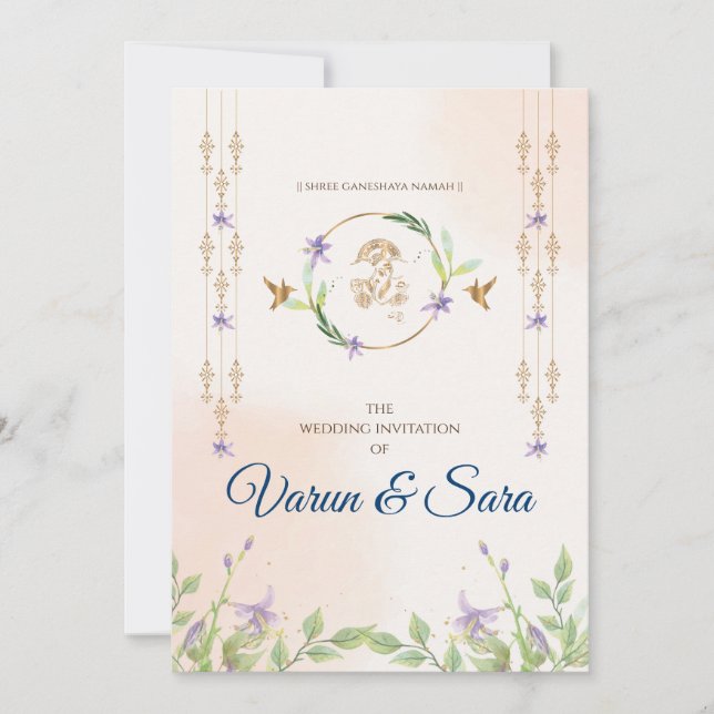 Hindu wedding invitation & Indian invitations (Front)