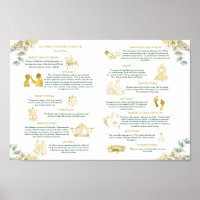 Hindu wedding rituals program green gold template