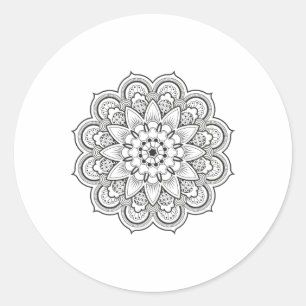 Hinduism Buddhism Star Mandala Classic Round Sticker