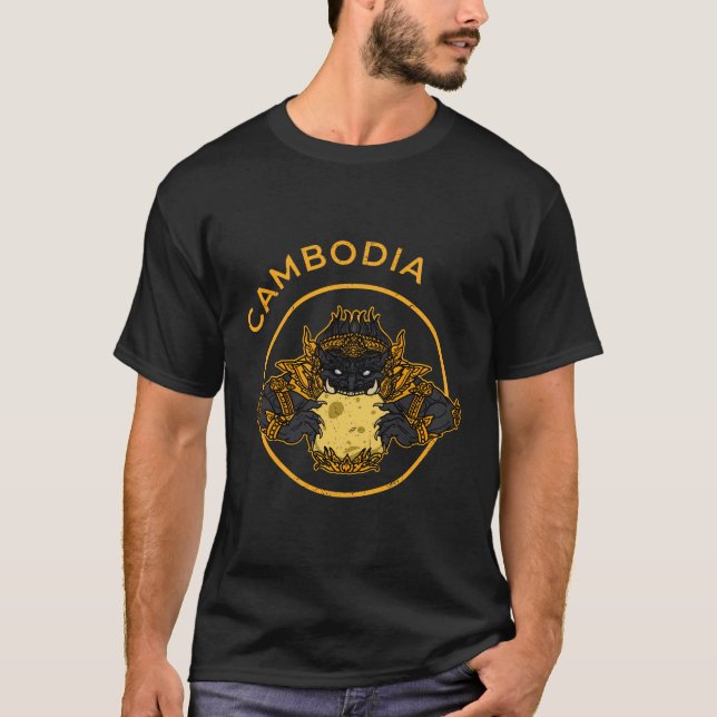 Hinduism Khmer Souvenir Rahu Bayon Cambodian Hindu T-Shirt (Front)
