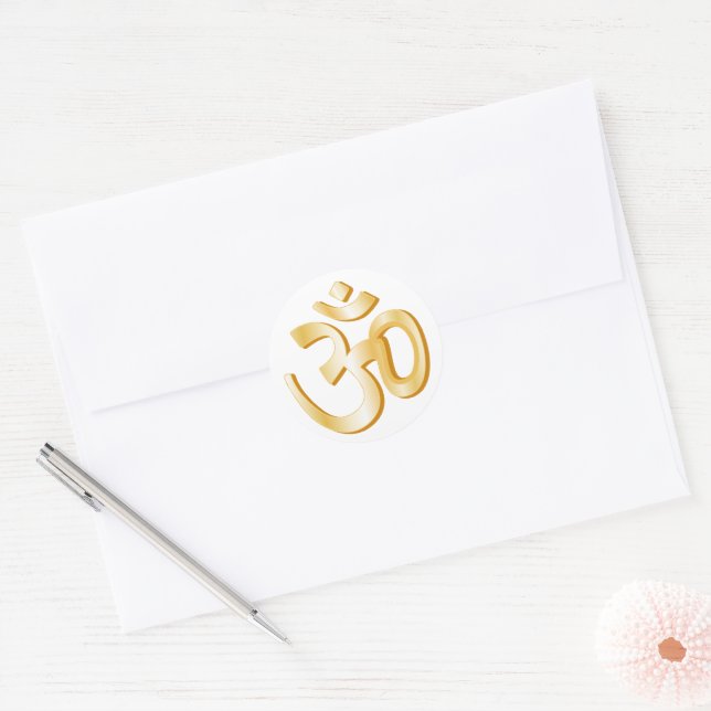 Hinduism Om Symbol  Classic Round Sticker (Envelope)