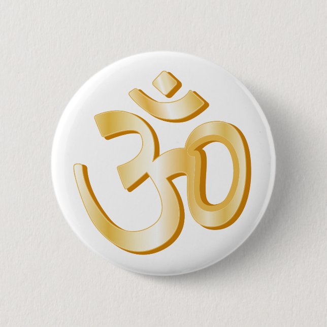 Hinduism Symbol 6 Cm Round Badge (Front)