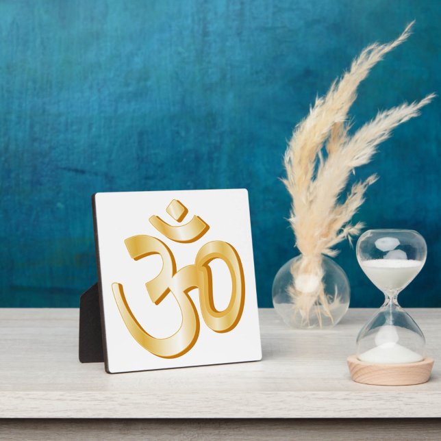 Hinduism Symbol Plaque (The "om" or "aum" is a sacred symbol of Hinduism, one of the world's oldest religions. Peace.)