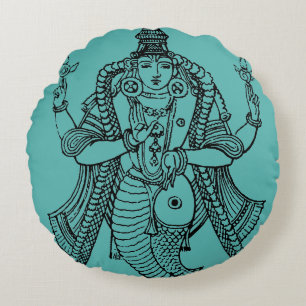 Hinduism: Vishnu Round Cushion