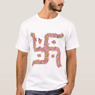 Hindus Flower  Swastika symbol T-Shirt