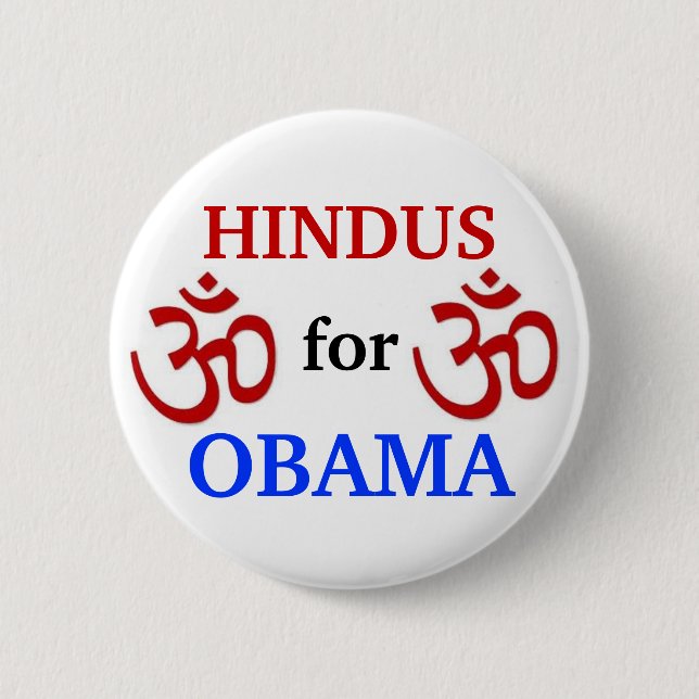Hindus for Obama 2012 button (Front)