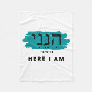 Hineni Here I Am Baruch Hashem In Hebrew  Fleece Blanket