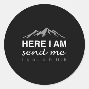 Hineni Here I Am Send Me Christians Hebrew Words _ Classic Round Sticker