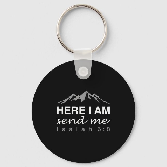 Hineni Here I Am Send Me Christians Hebrew Words  Key Ring (Front)
