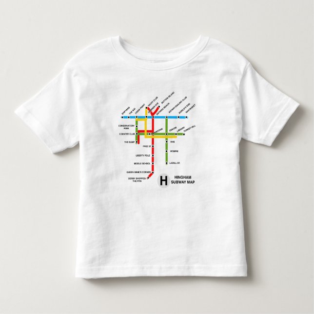 Hingham Massachusetts Subway Map Toddler T-Shirt (Front)