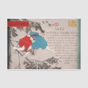 Hino Kumawaka Leaping from Bamboo by Yoshitoshi Tissue Paper