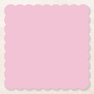 Hint of Cherry Pink Solid Colour Pastel Shade Paper Coaster