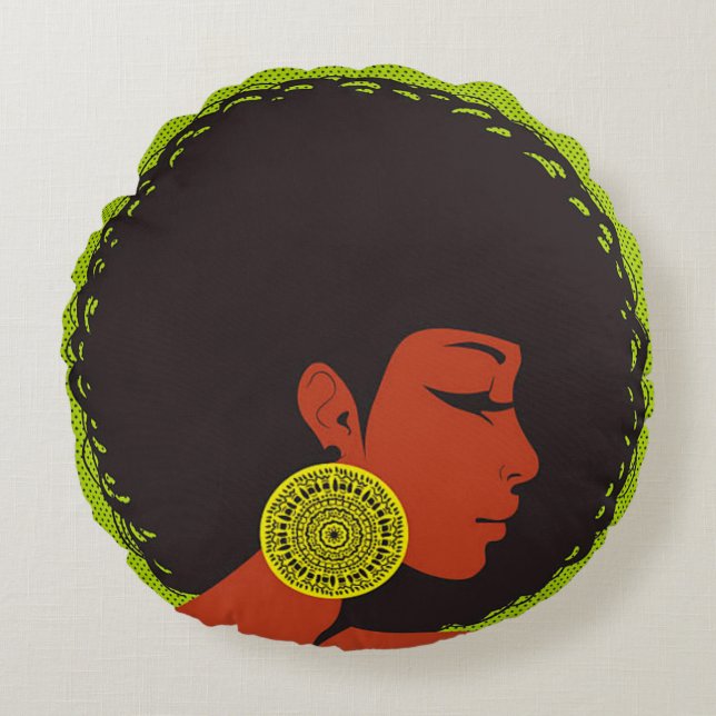 Hint of Green Afrocentric Pillow (Front)