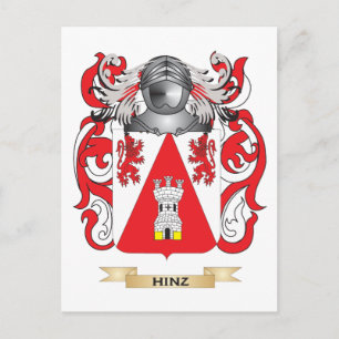 Hinz Coat of Arms (Family Crest) Postcard