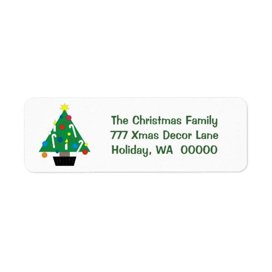 Hioliday Tree Custom Merry Christmas Card Sticker Return Address Label