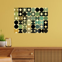 Hip Abstract Circles Industrial Fusion Art Gold