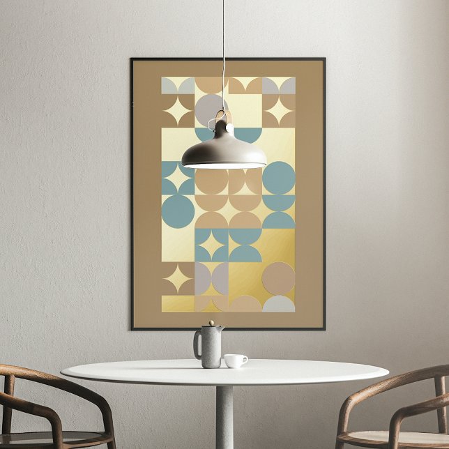 Hip Abstract Circles Industrial Fusion Art Gold Foil Prints (Creator Uploaded)