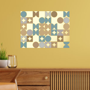 Hip Abstract Circles Industrial Fusion Art Gold Foil Prints