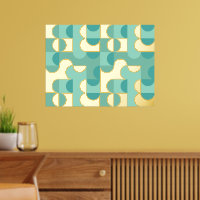 Hip Abstract Circles Wavy Gold Mosaic Art Pattern