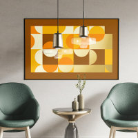 Hip Abstract Circles Wavy Gold Mosaic Art Pattern 