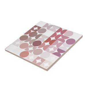 Hip Abstract Half Circles Industrial Fusion Art Ce Ceramic Tile