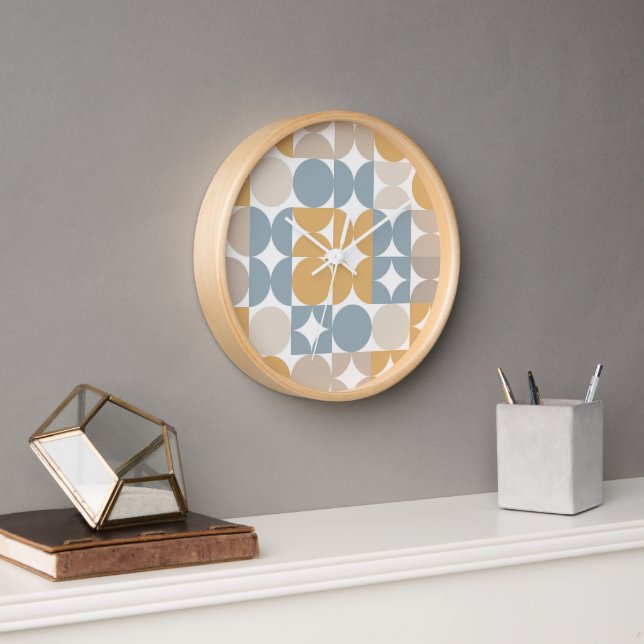 Hip Abstract Half Circles Industrial Fusion Art Clock (Office)