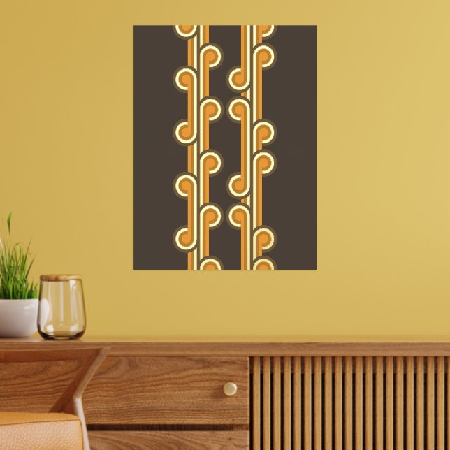 Hip Abstract Wave Curls Industrial Fusion Fine Art Foil Prints (In Situ (Living Room))