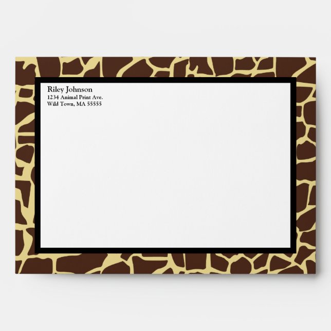 Hip and Chic Animal Print Envelope (Front)
