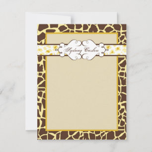 Hip and Chic Animal Print Note Card: Yellow Card